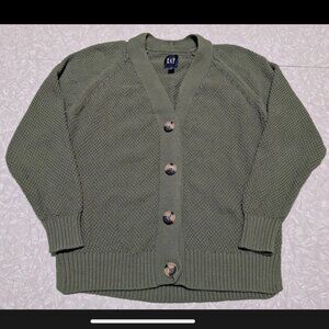 Gap Women's S Olive Green Knit Button Up Cardigan Sweater